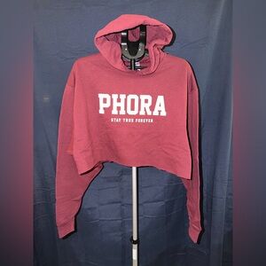 PHORA Stay True Forever Cropped Hoodie Maroon XL